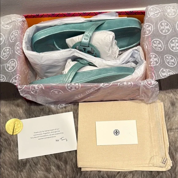 Tory Burch | Miller Cloud Sandals | Audrey Blue | 7.5 - Picture 7 of 9